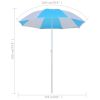 Beach Umbrella Shelter Blue and White 70.9" Fabric