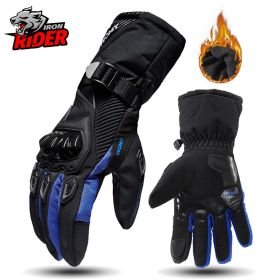 Motorcycle Gloves Windproof Waterproof Guantes Moto Men Motorbike Riding Gloves Touch Screen Moto Motocross Gloves Winter (Color: WP-02 Blue Gloves)