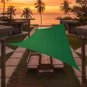 Artpuch Custom Size Dark Green Sun Shade Sail Triangle Canopy 185 GSM Durable Fabric UV Block Awning for Outdoor Patio Garden Backyard (Customized Ava (Color: Dark Green, size: 10'X22')