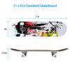 31x8in Skateboards Complete Standard Skate Boards For Girls Boys Beginner 9 Layers Maple Concave Skateboard For Kids Youth Teens